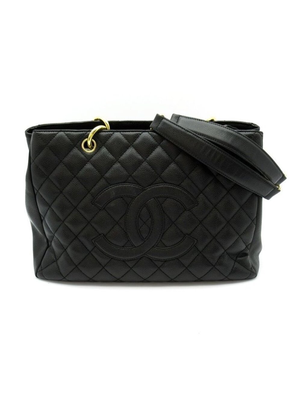Chanel Grand Shopping Tote Bag GST Caviar Leather Black